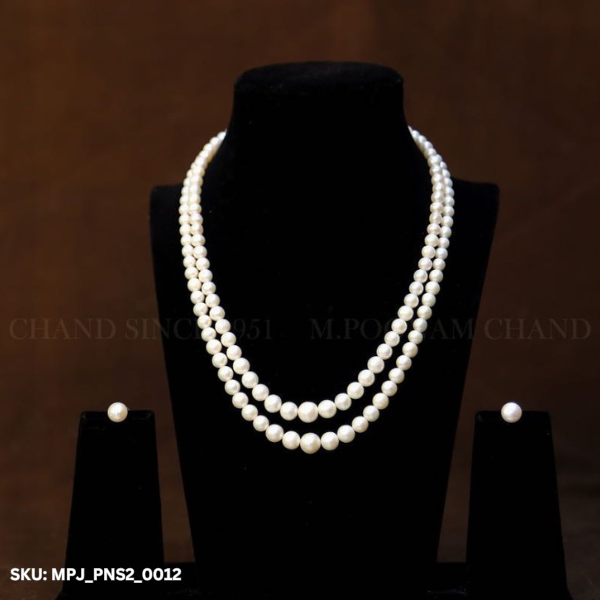 Two Line Pearl Necklace