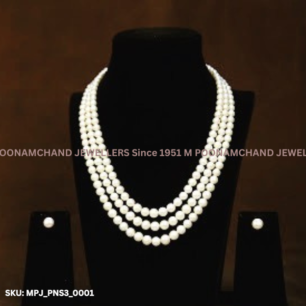 Three Line Pearl Necklace_0001