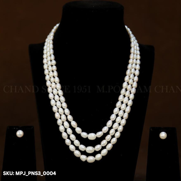 Three Line Pearl Necklace_0004