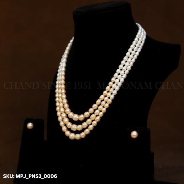 Three Line Pearl Necklace_0006