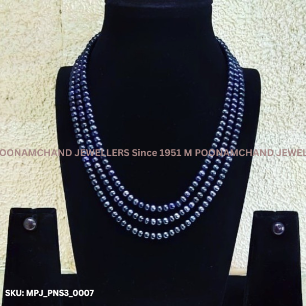 Three Line Pearl Necklace_0007