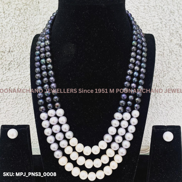 Three Line Pearl Necklace_0008