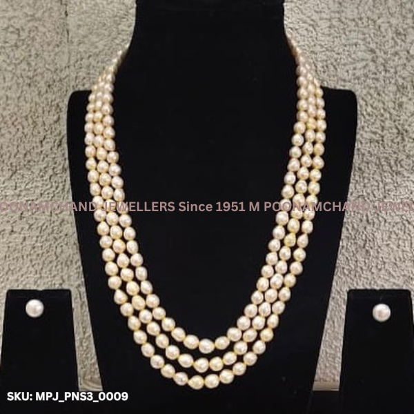 Three Line Pearl Necklace_0009